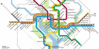 Washington dc hệ thống tàu điện ngầm bản đồ