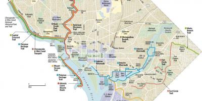 Washington dc xe đạp con đường mòn bản đồ