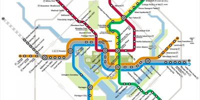 Washington dc tàu điện ngầm bản đồ bạc dòng