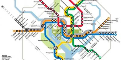 Washington dc tàu điện ngầm bản đồ đường sắt
