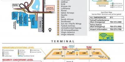 Washington sân bay quốc tế dulles bản đồ