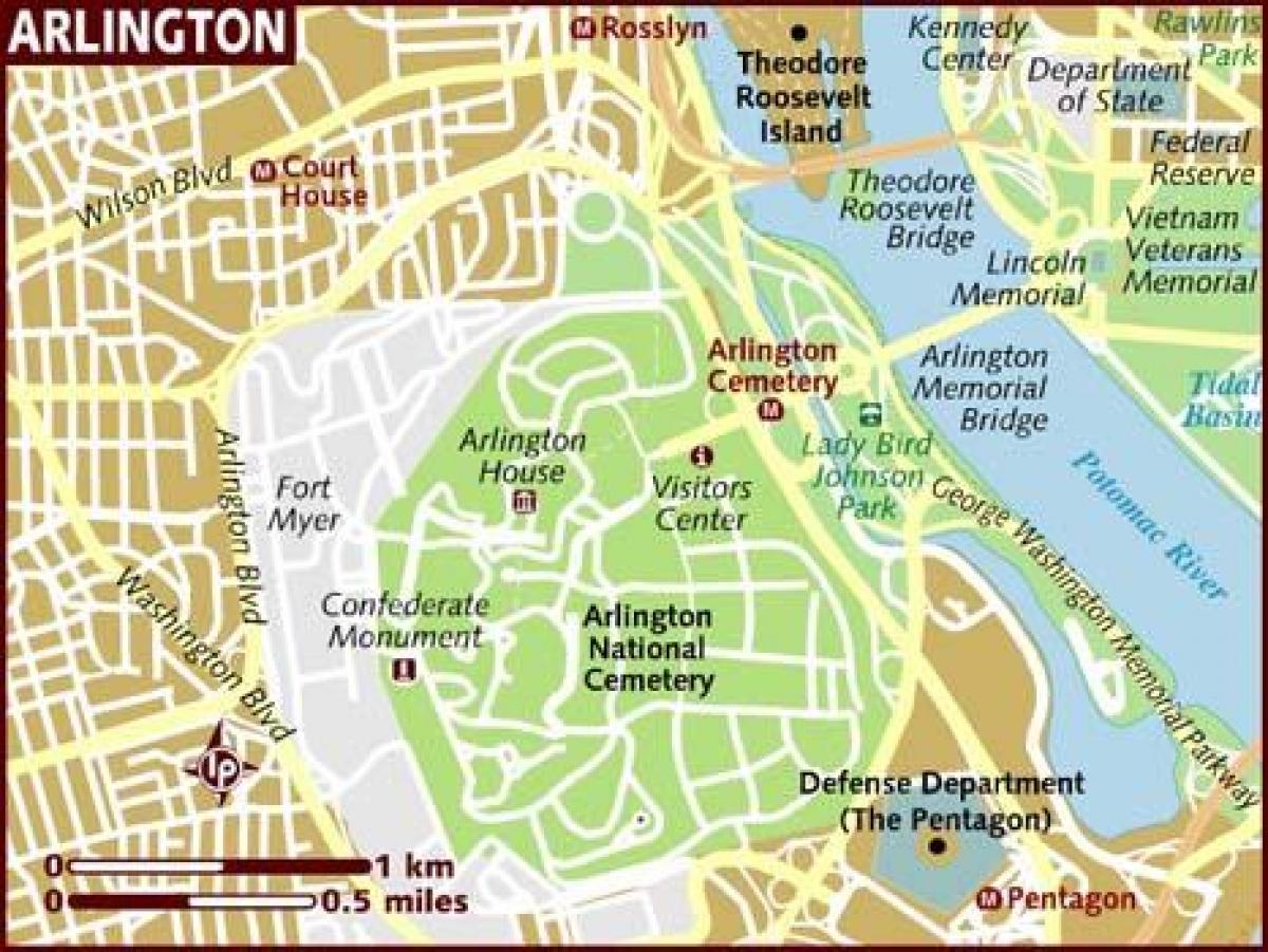 bản đồ của arlington washington dc