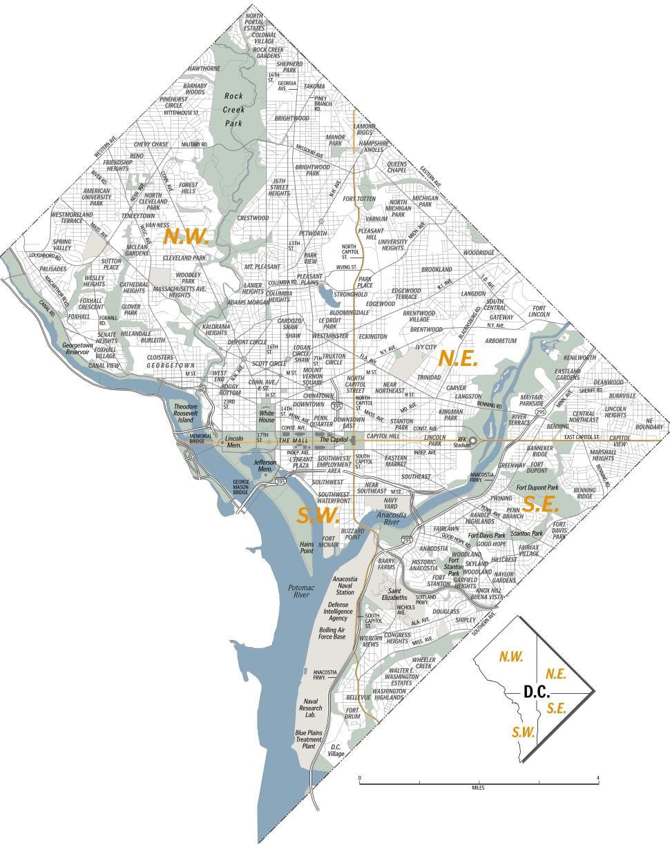 bản đồ tới washington dc