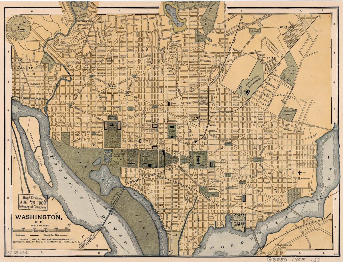 bản đồ cũ washington dc