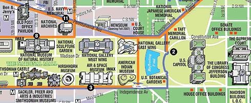 bản đồ của washington dc bảo tàng, đài tưởng niệm
