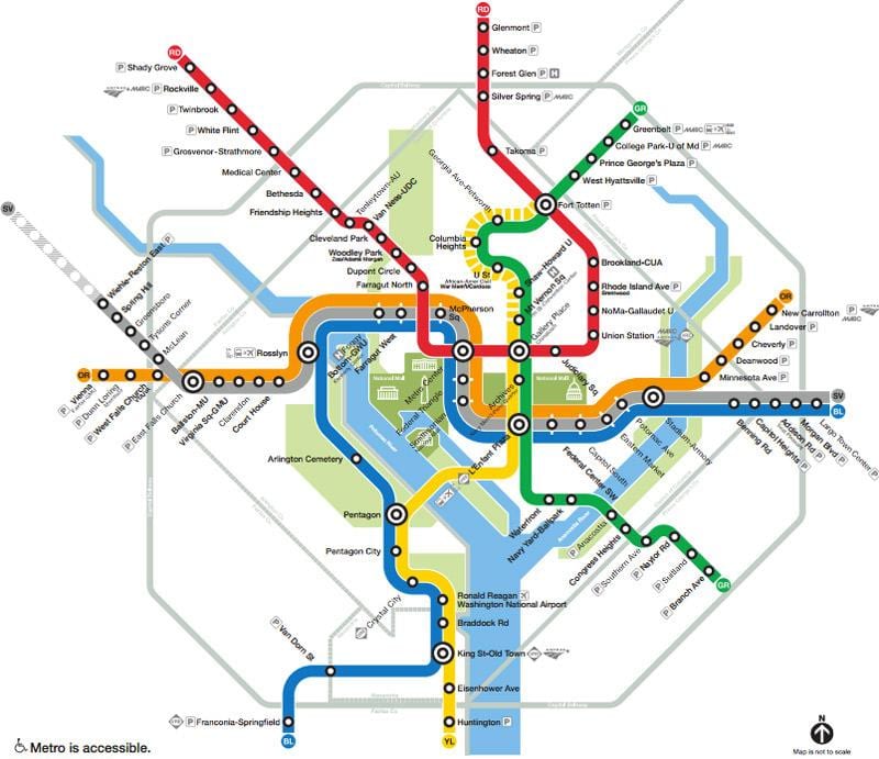 washington dc đào tạo bản đồ