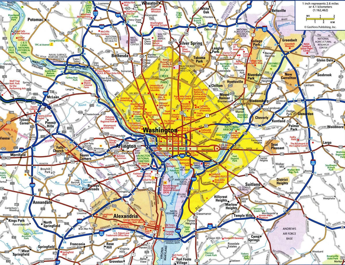 washington dc bản đồ đường