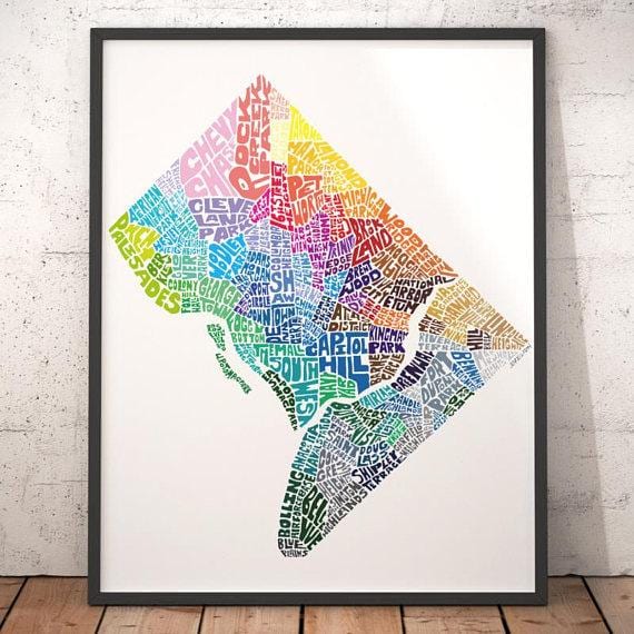 washington dc bản đồ nghệ thuật