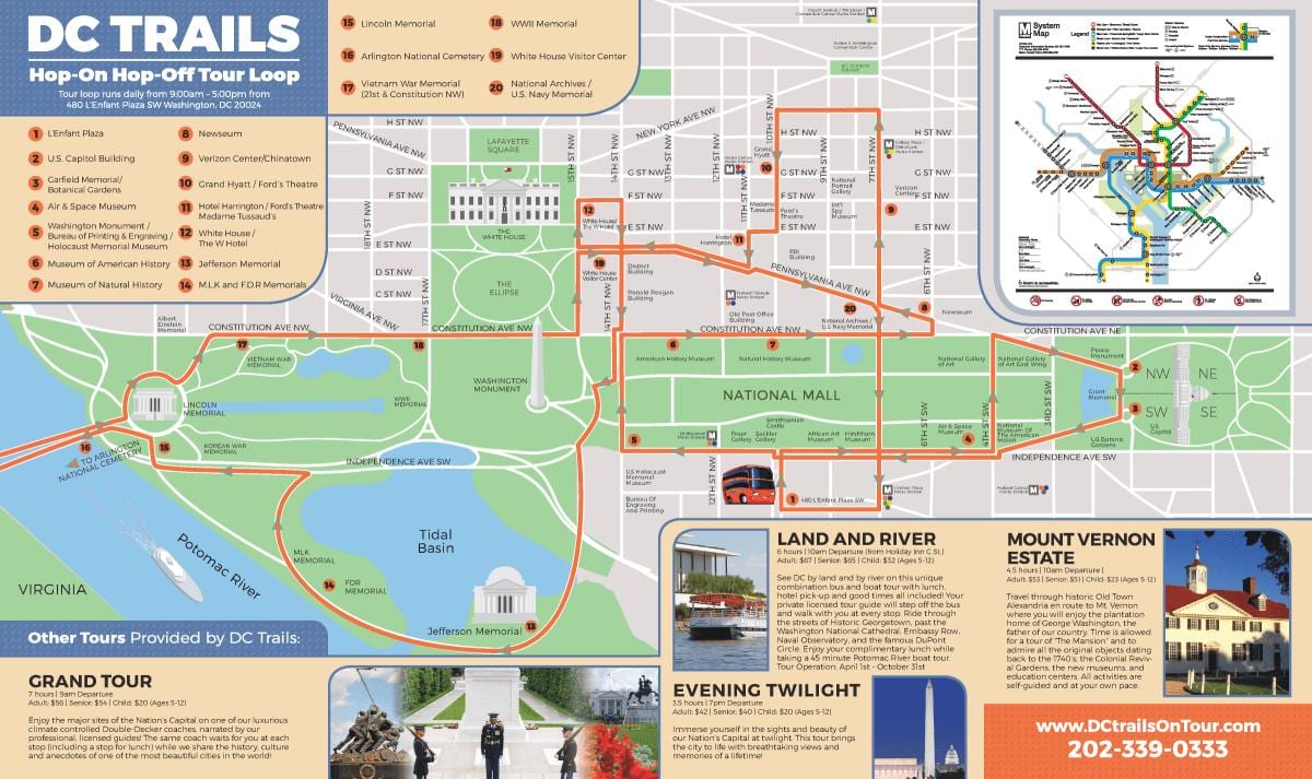 dc con đường mòn bản đồ du lịch