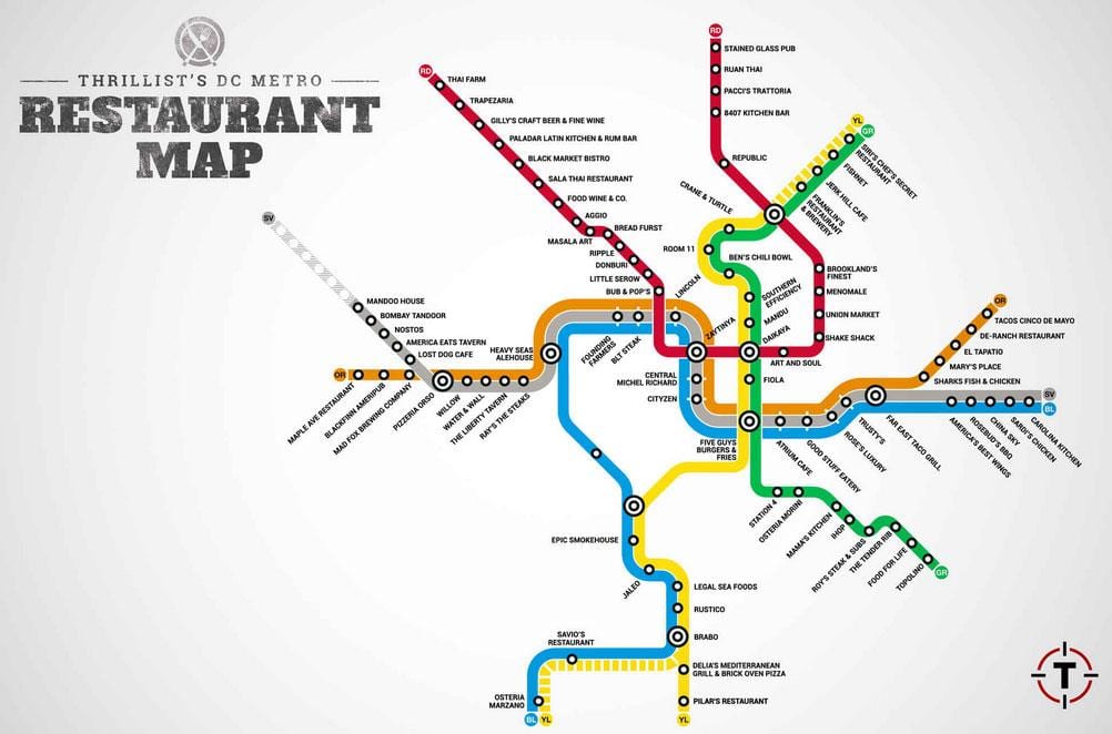bản đồ của washington dc nhà hàng