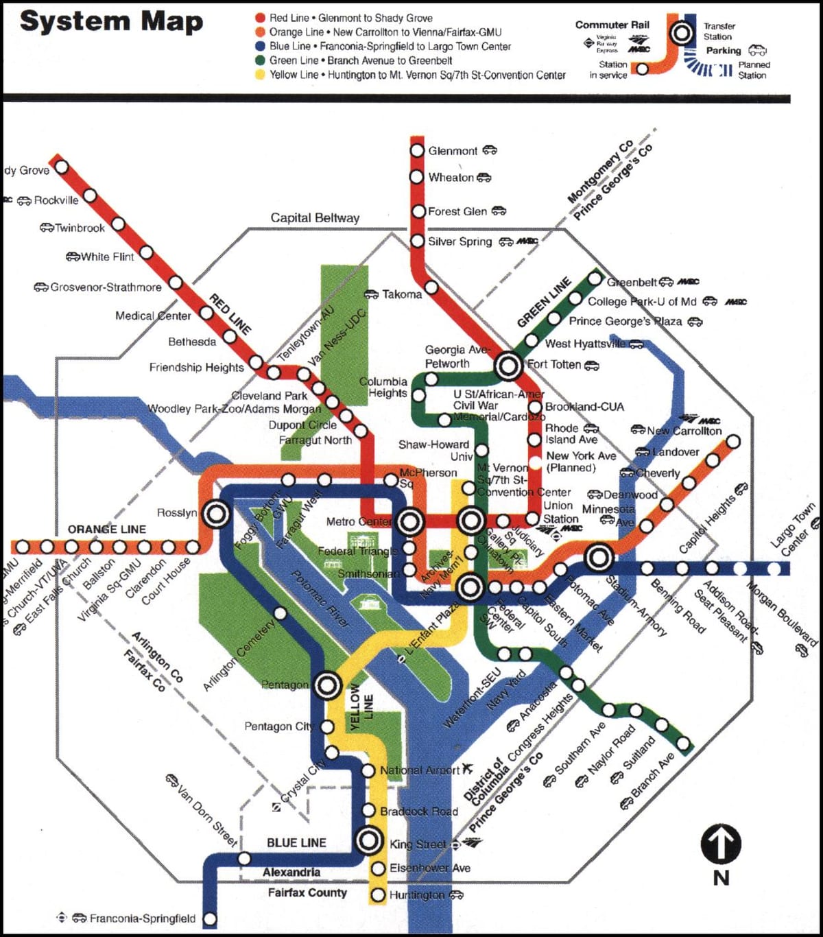 washington dc tàu điện ngầm bản đồ