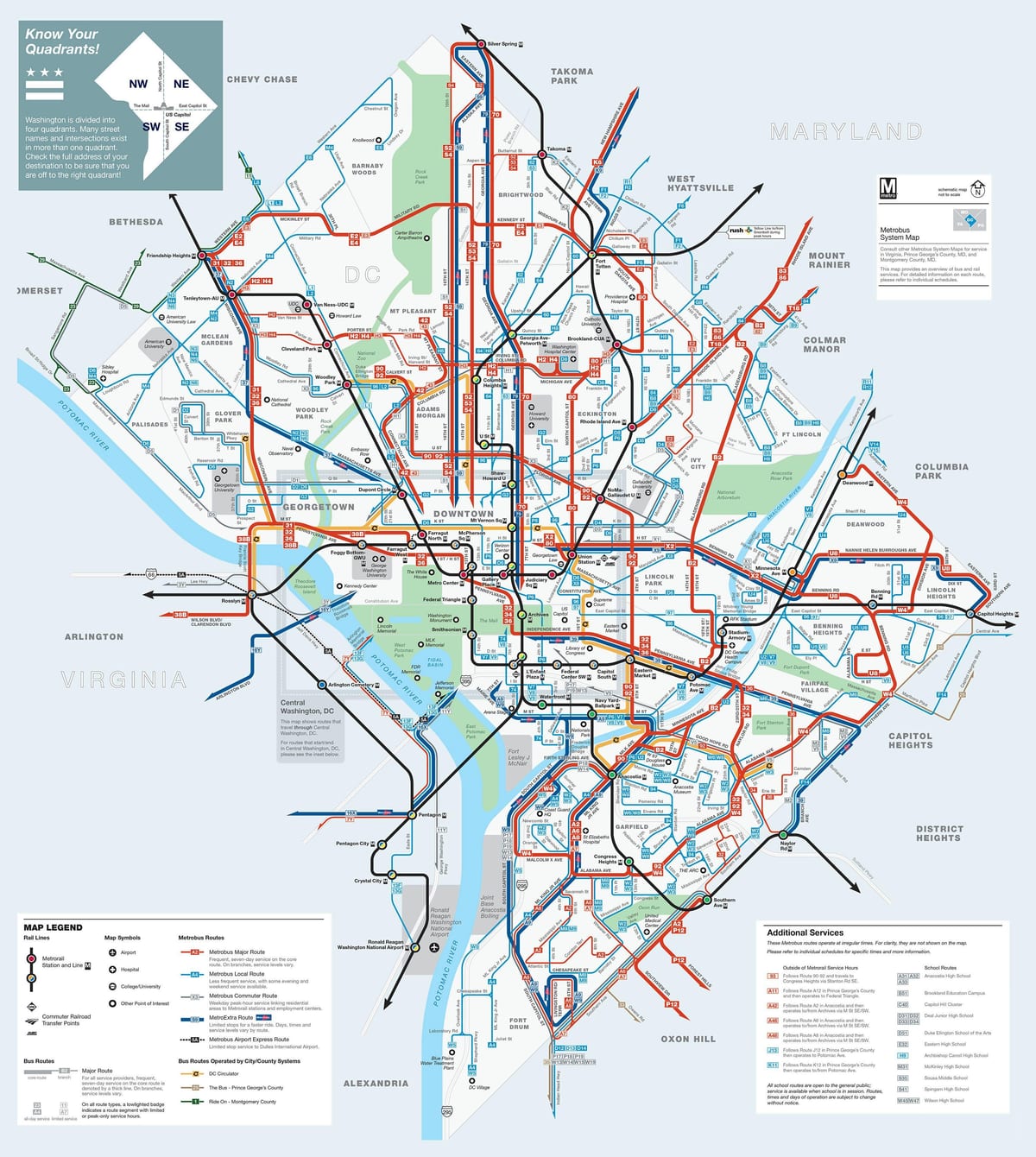 washington dc tuyến xe buýt bản đồ