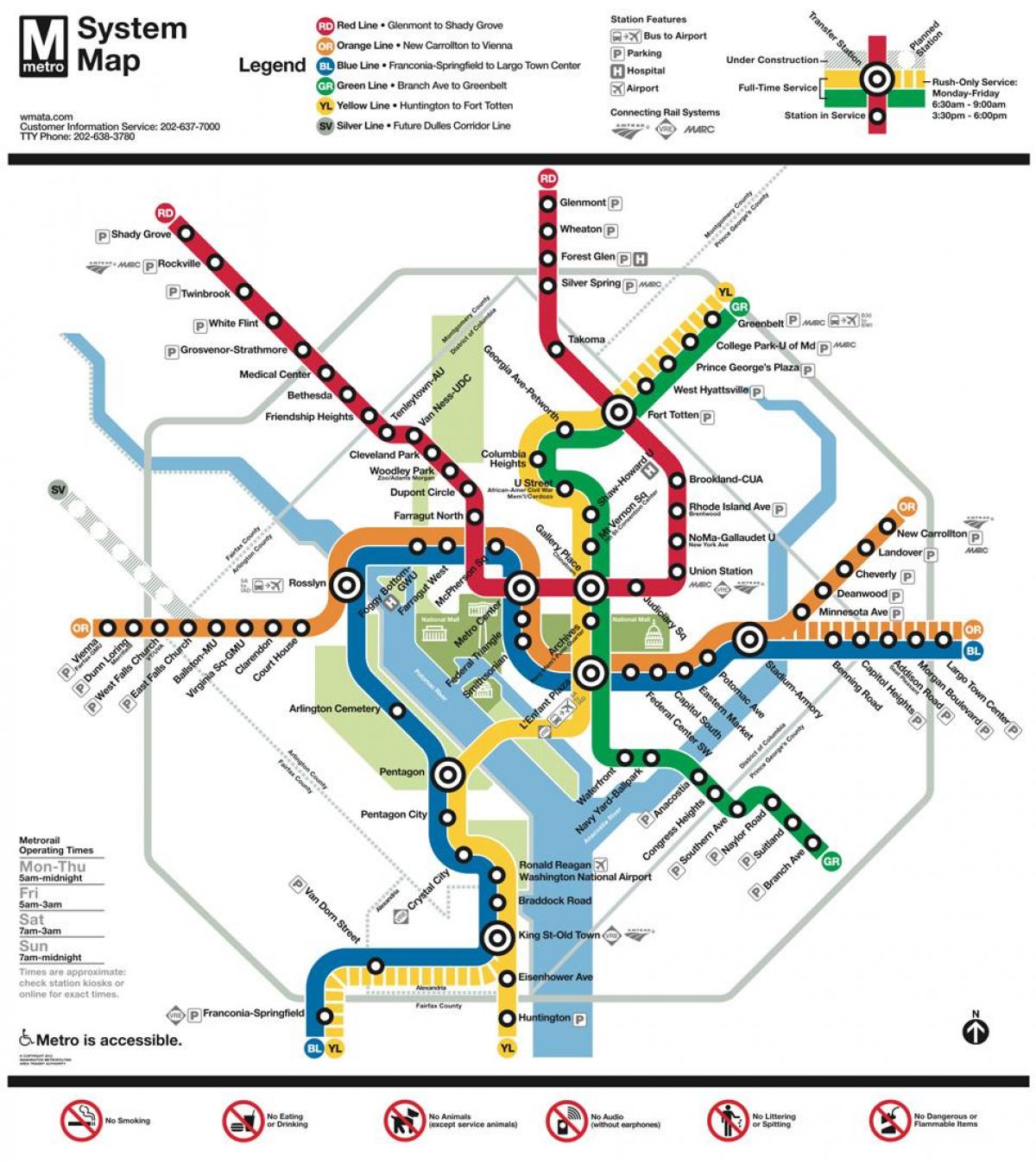 metro dc tàu điện ngầm bản đồ