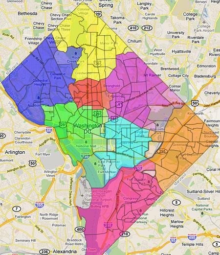 washington dc ward bản đồ