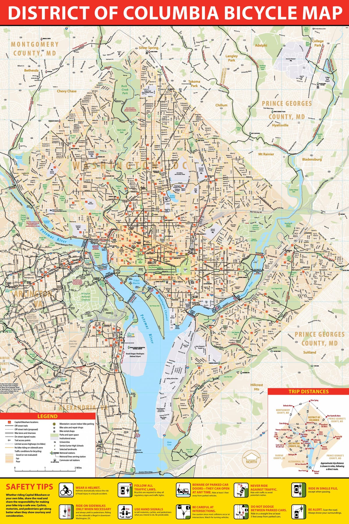 washington dc xe đạp bản đồ
