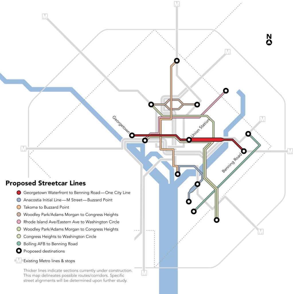 washington dc xe điện bản đồ