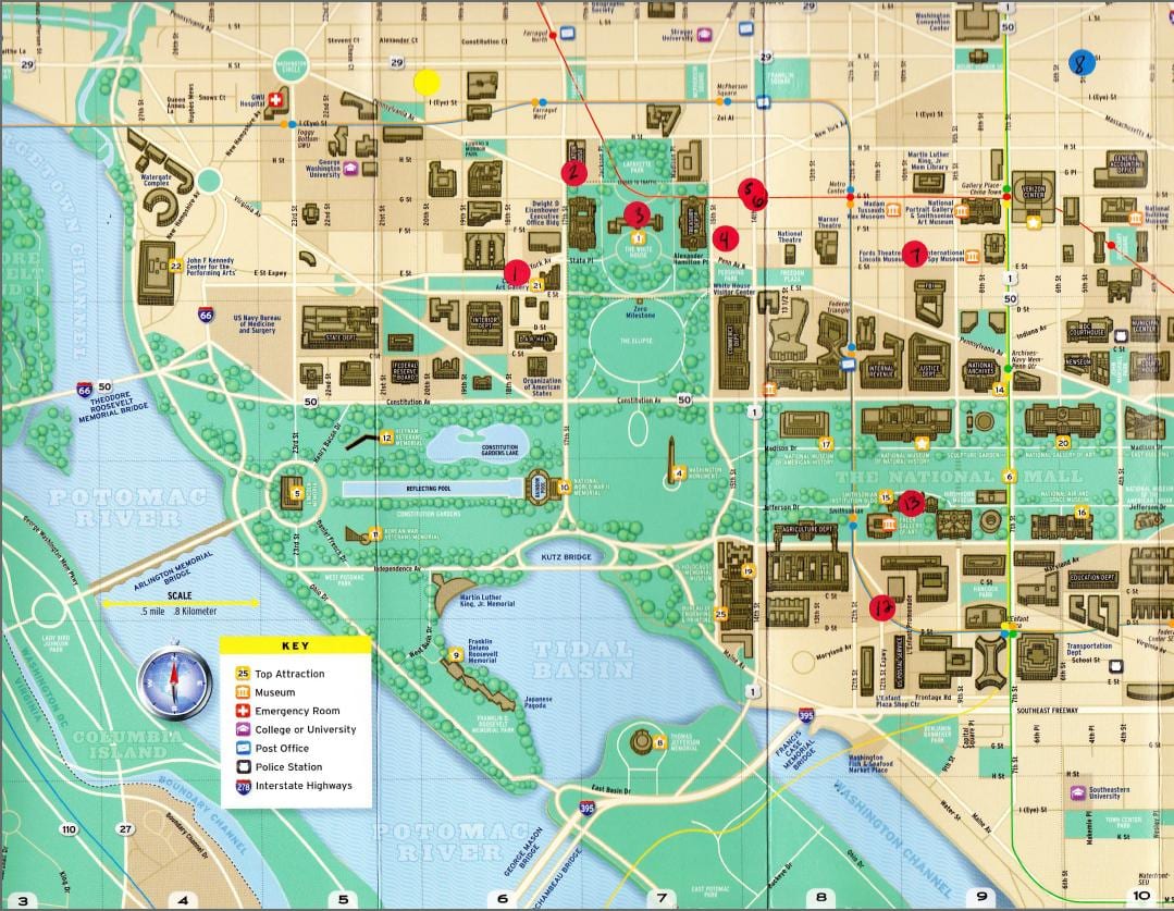 bản đồ của di tích washington dc