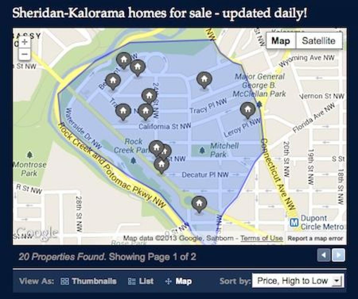 bản đồ của kalorama khu phố