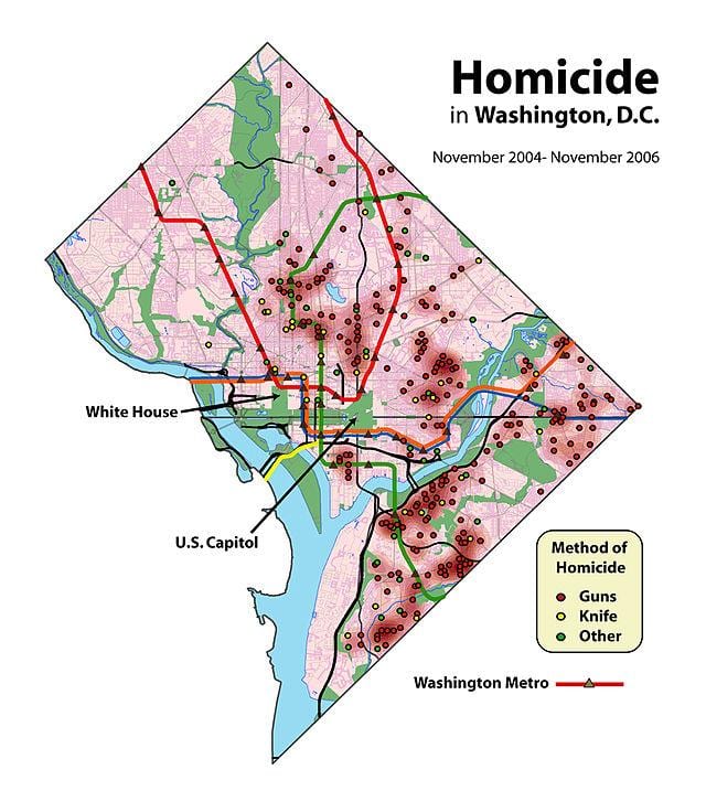 washington dc xấu khu phố bản đồ