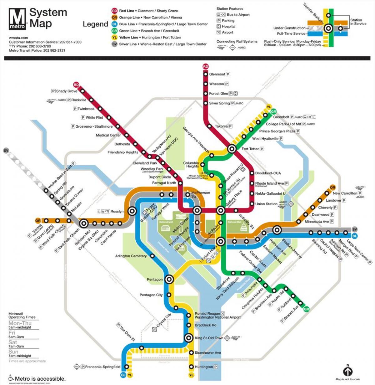 metro dc, bản đồ, 2015