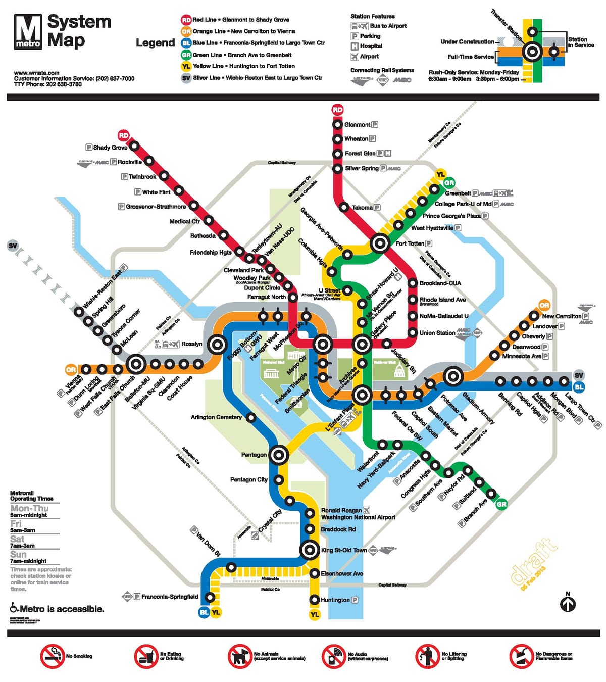 washington dc đường tàu điện ngầm bản đồ
