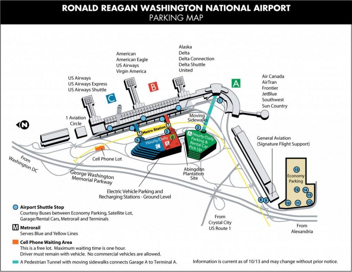 reagan sân bay cổng bản đồ