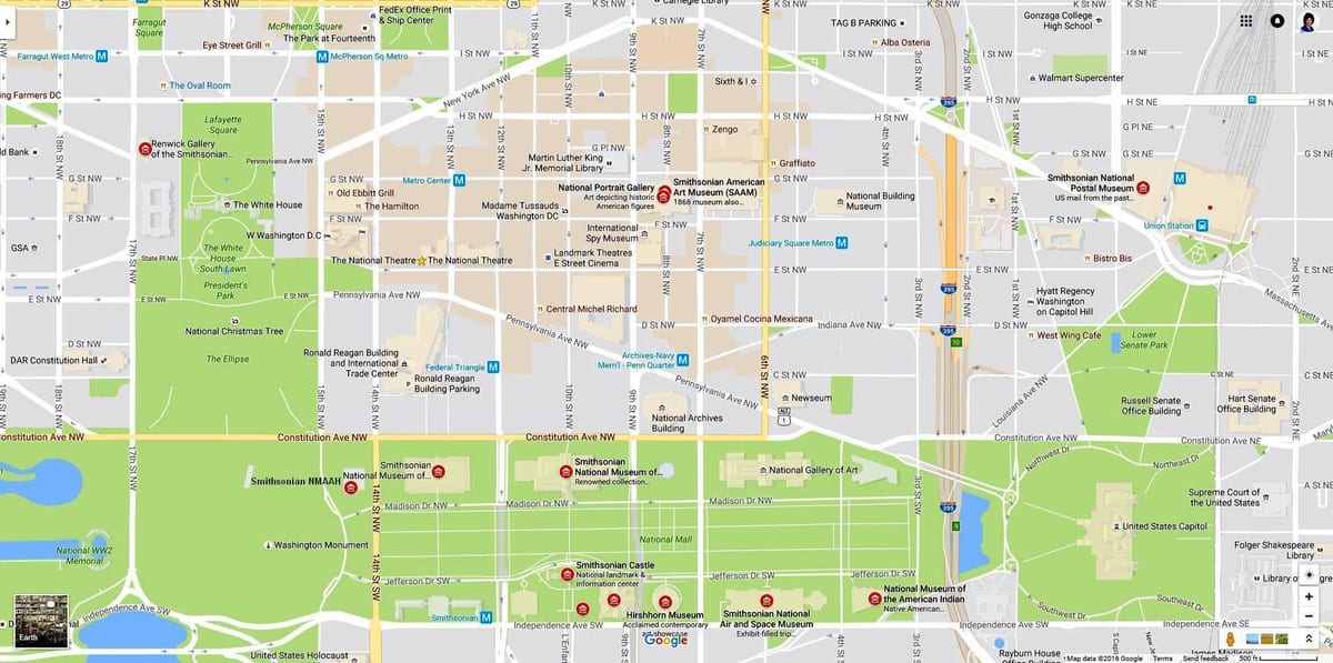 bản đồ của viện bảo tàng smithsonian
