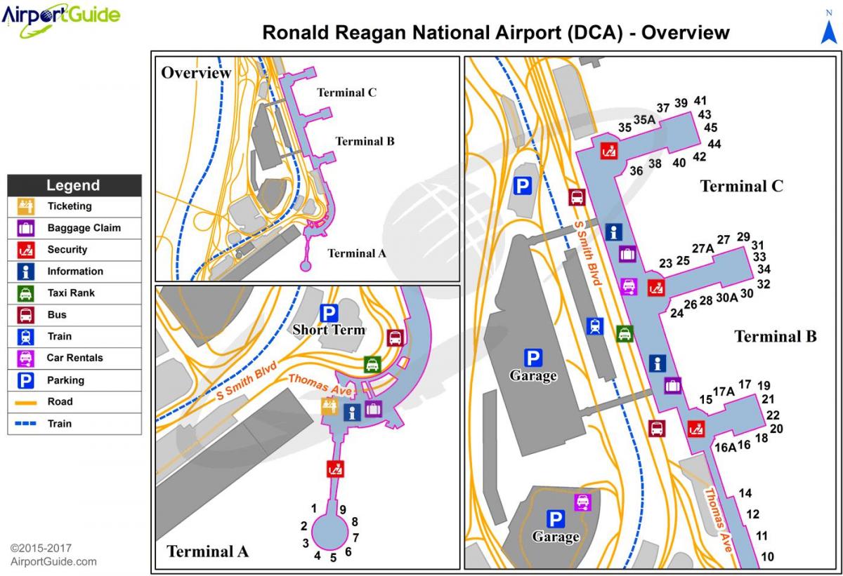 washington sân bay quốc gia bản đồ