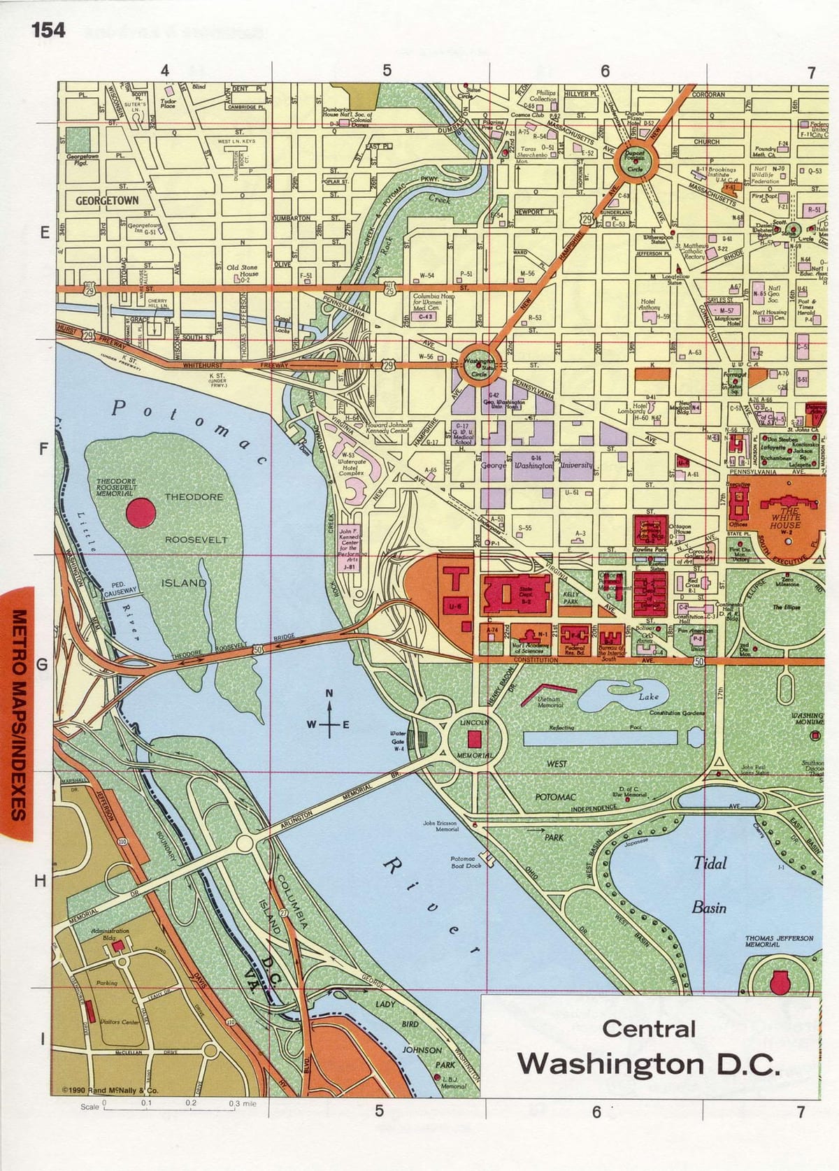 washington dc trung tâm thành phố, bản đồ
