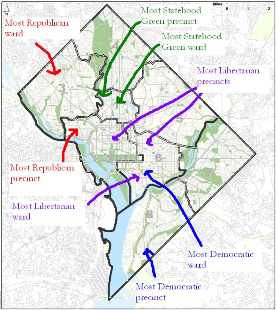 bản đồ của washington dc chính trị