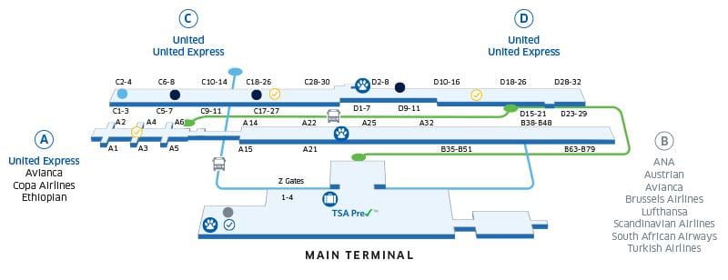 bản đồ của washington dc sân bay iad