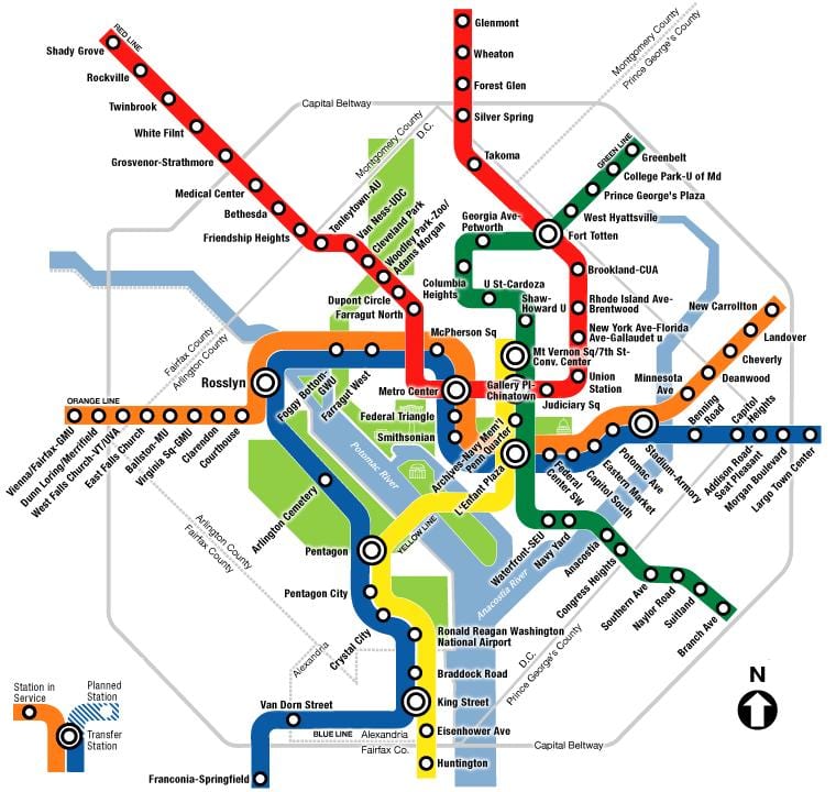 wa metro dc bản đồ