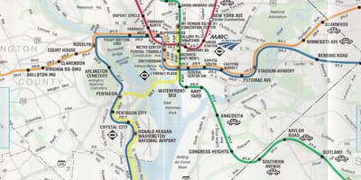 Washington dc bản đồ với metro dừng lại