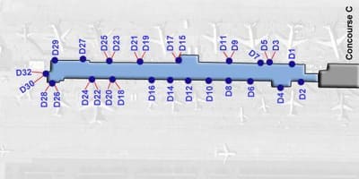 Bản đồ của dulles thiết bị đầu cuối d