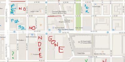 Bản đồ của washington dc tàn tật bãi đậu xe